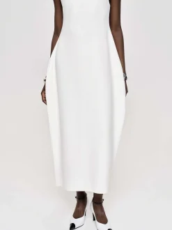 Clothing-Source Unknown Adua Vase Midi Dress, White