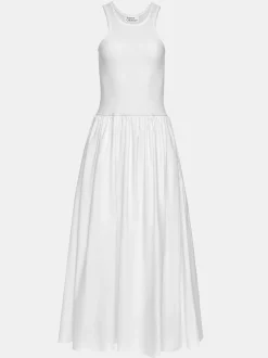 Clothing-Source Unknown Amal Drop Waist Racer Tank Dress, White