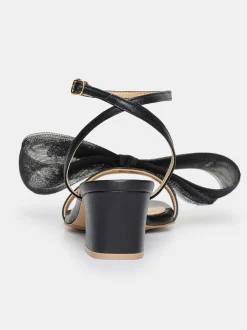 Shoes & Bags-Source Unknown Apogeo Tulle Bow Sandals, Black