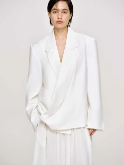 Accessories-Source Unknown Baia Boxy Wrap Blazer, White