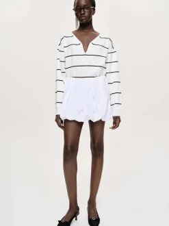 Bottoms-Source Unknown Balloon Miniskirt, White