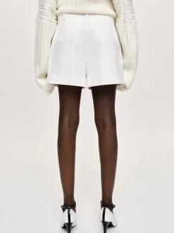 Clothing-Source Unknown Belted Wide Shorts, White