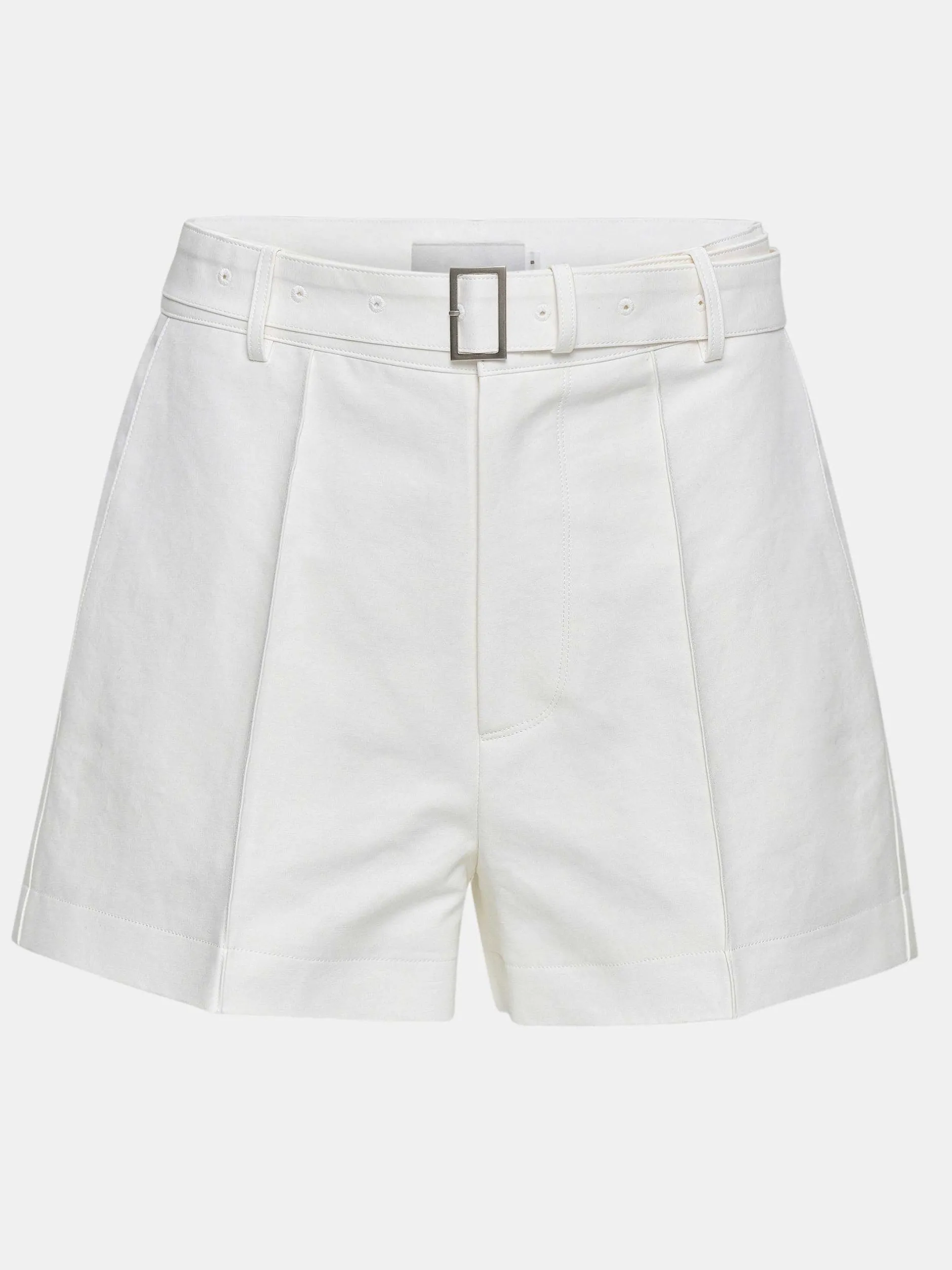 Clothing-Source Unknown Belted Wide Shorts, White