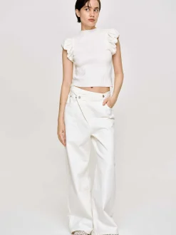 Knitwear-Source Unknown Bubble Rib Knit, White