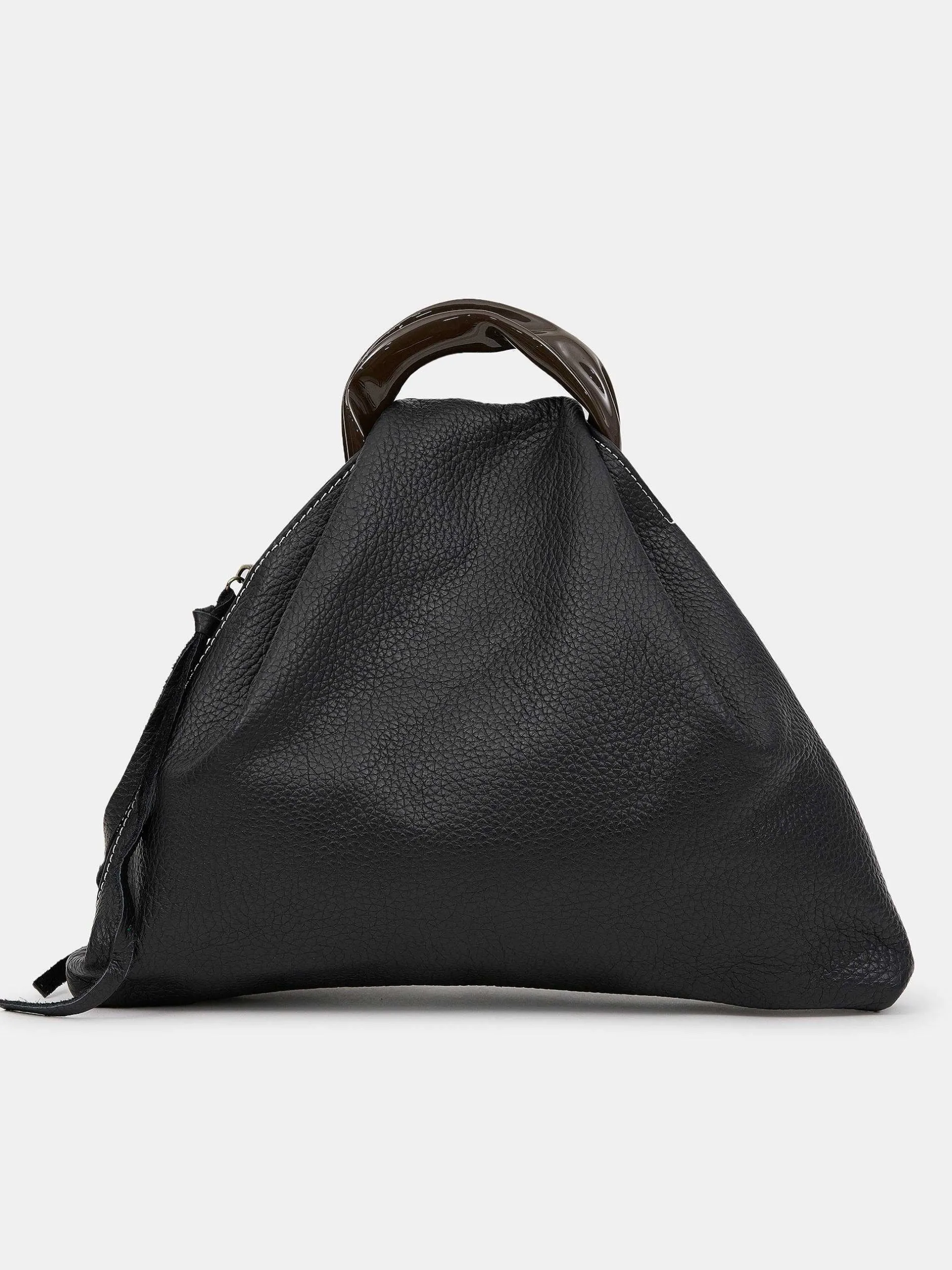 Shoes & Bags-Source Unknown Calfskin Triangle Tote, Black