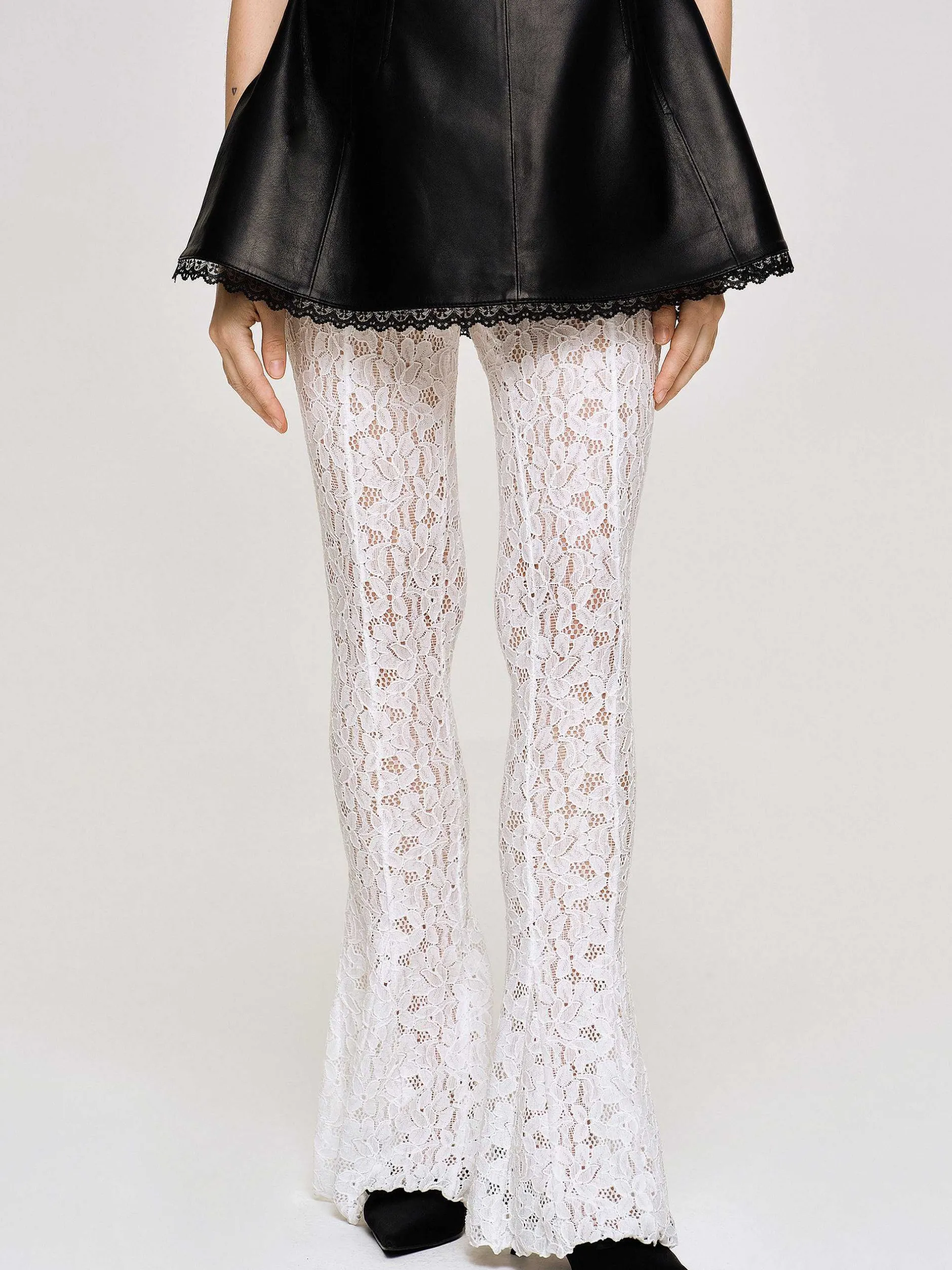 Accessories-Source Unknown Chantilly Lace Pants, White