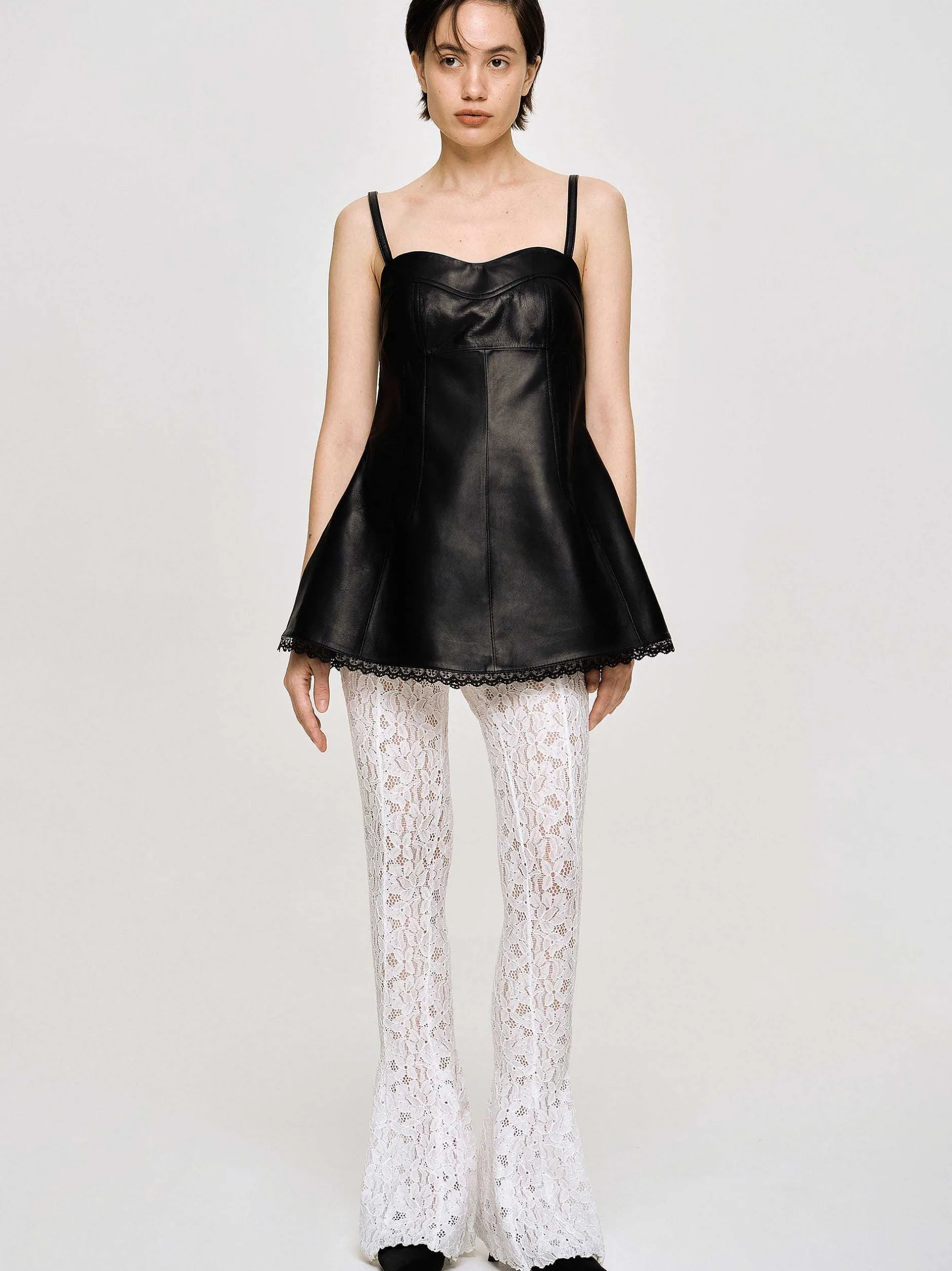 Accessories-Source Unknown Chantilly Lace Pants, White