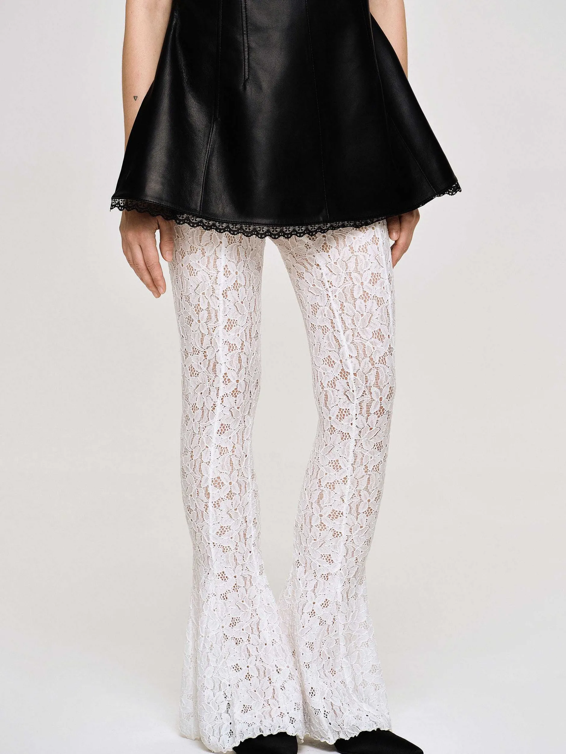 Accessories-Source Unknown Chantilly Lace Pants, White