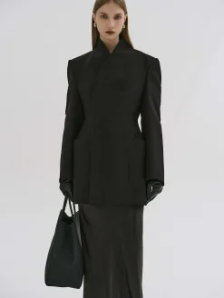 Clothing-Source Unknown Corrin Wrap Blazer, Black