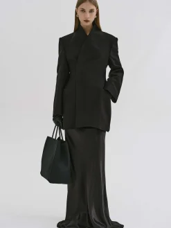 Outerwear-Source Unknown Corrin Wrap Blazer, Black