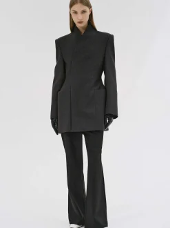 Clothing-Source Unknown Corrin Wrap Blazer, Charcoal