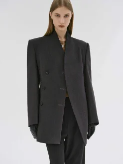 Clothing-Source Unknown Corrin Wrap Blazer, Charcoal