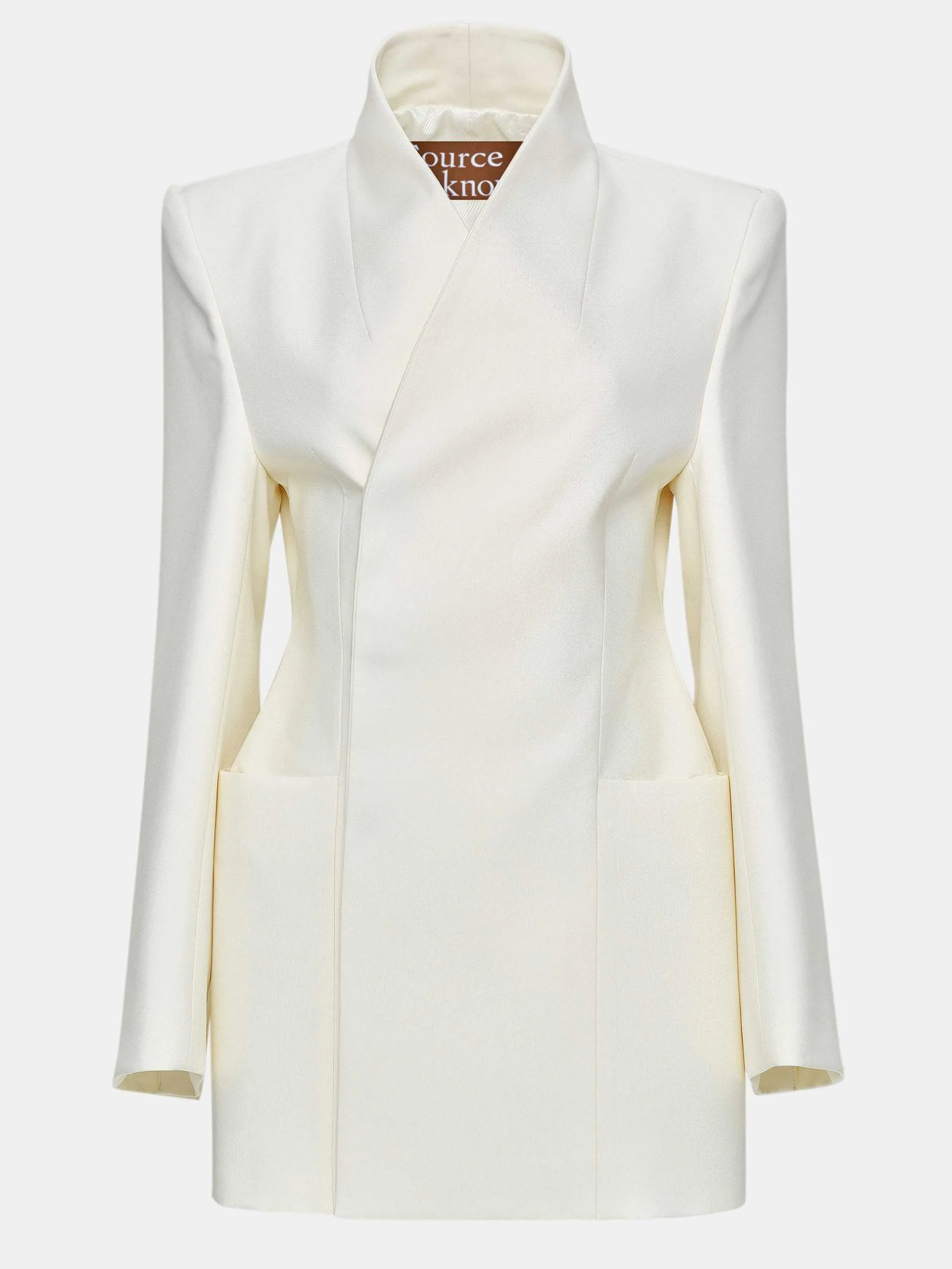 Clothing-Source Unknown Corrin Wrap Blazer, Cream