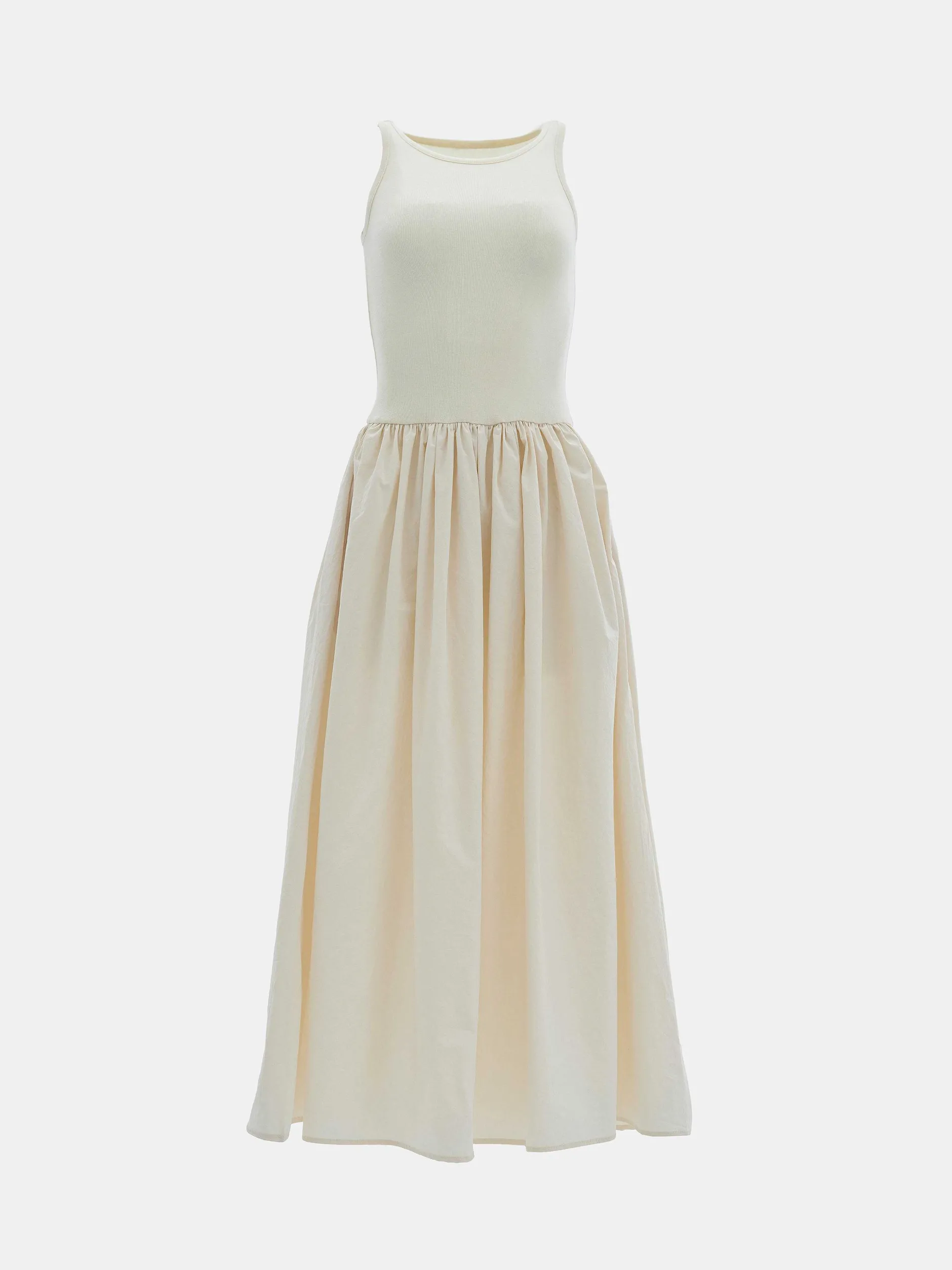 Clothing-Source Unknown Cotton Tank Dress, Tofu