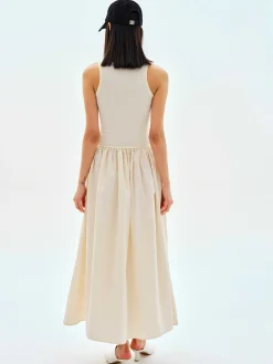 Clothing-Source Unknown Cotton Tank Dress, Tofu