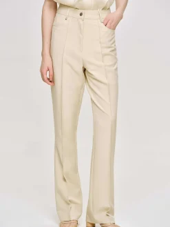 Bottoms-Source Unknown Creased Slim Trousers, Butter