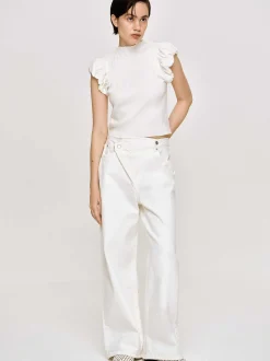 Clothing-Source Unknown Crossover Jeans, White