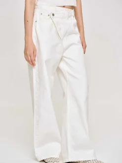 Clothing-Source Unknown Crossover Jeans, White