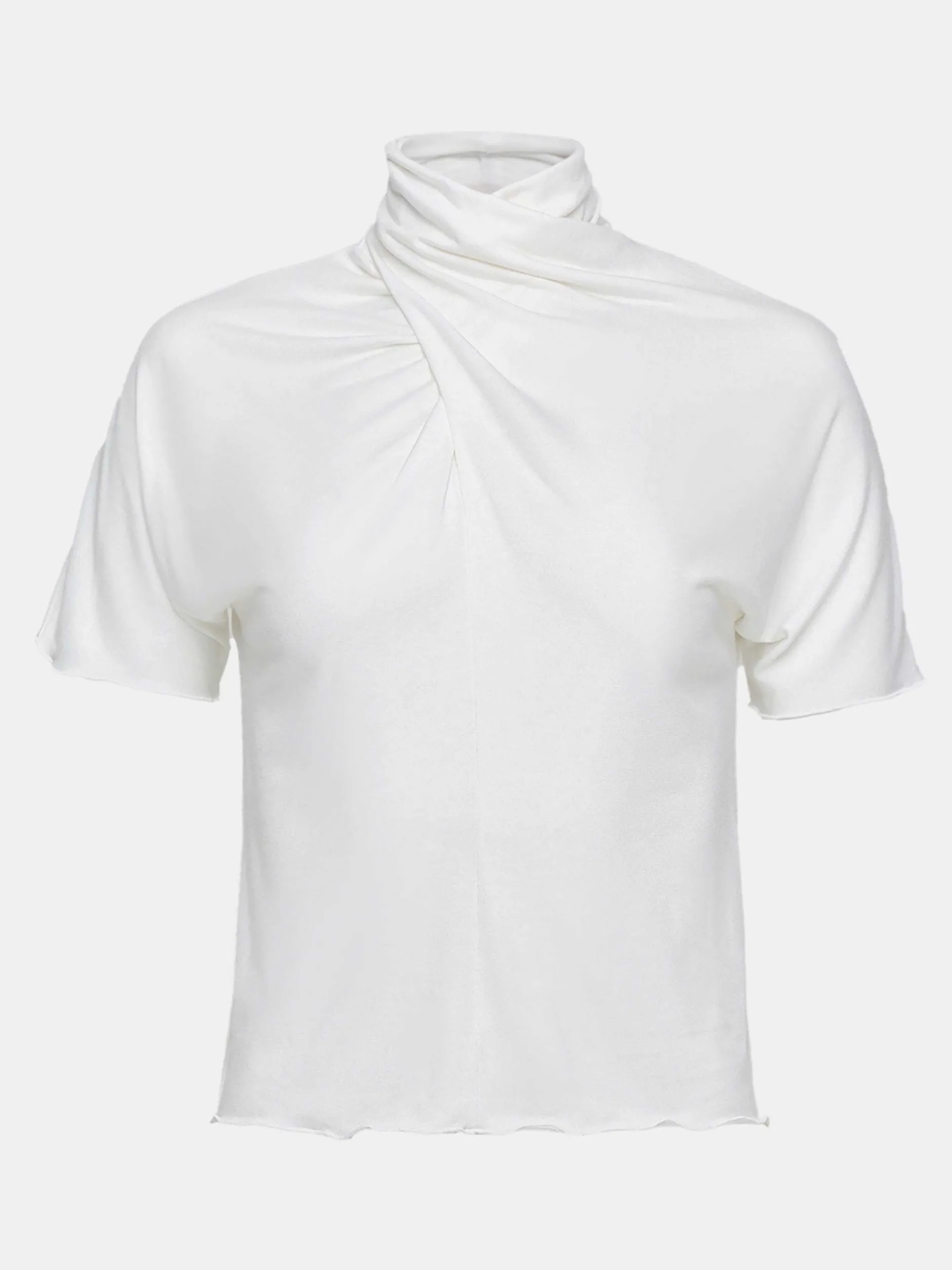 Clothing-Source Unknown Daye Cross Neck T-Shirt, White