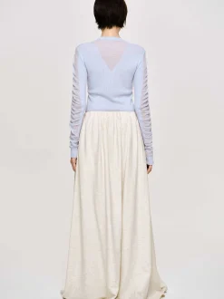 Bottoms-Source Unknown Dhanila Floor-Length Linen Skirt, Natural