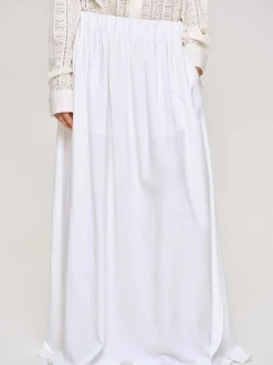 Clothing-Source Unknown Dhanila Floor-Length Linen Skirt, Optic White