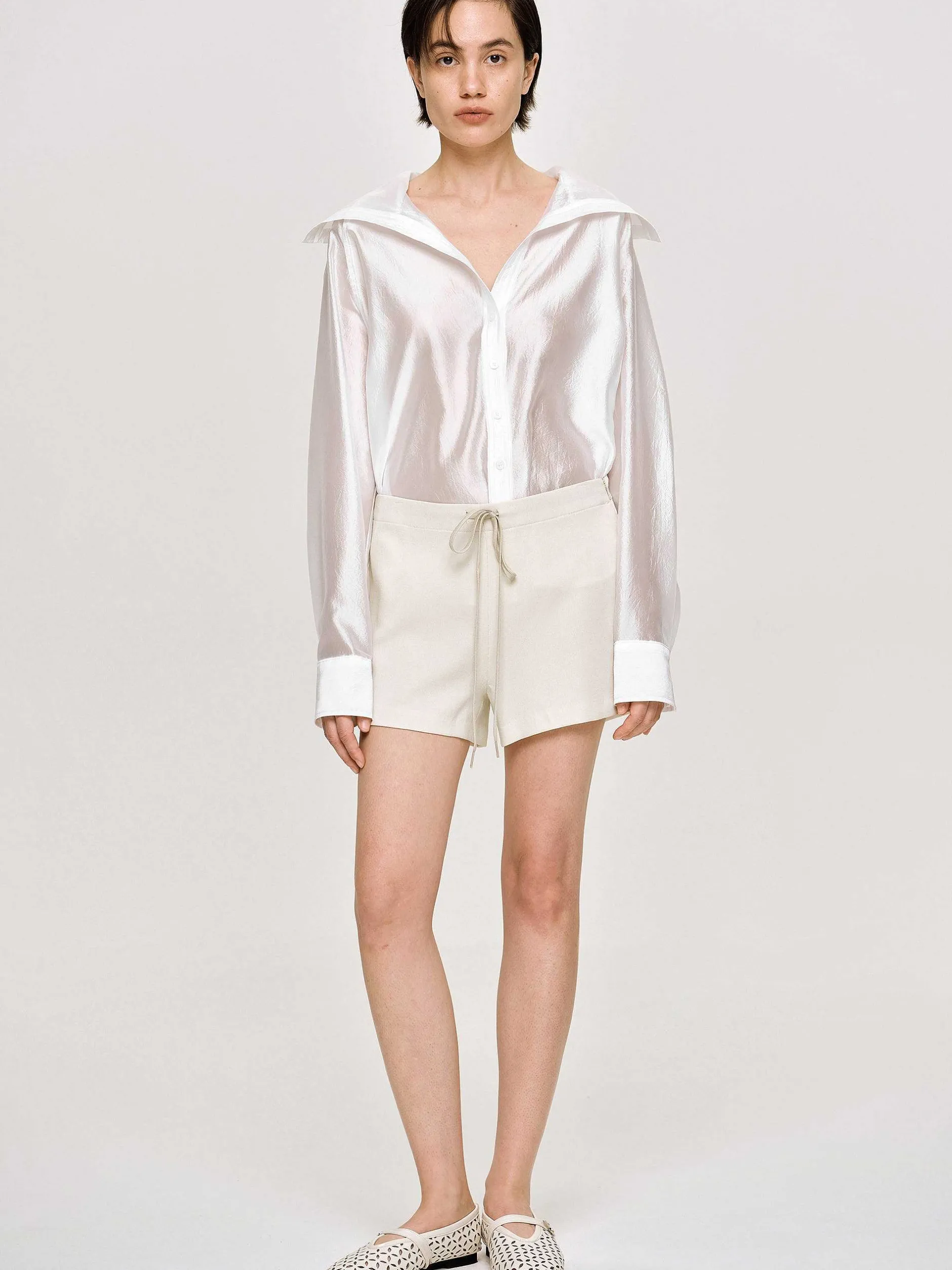 Bottoms-Source Unknown Drawstring Shorts, Alabaster