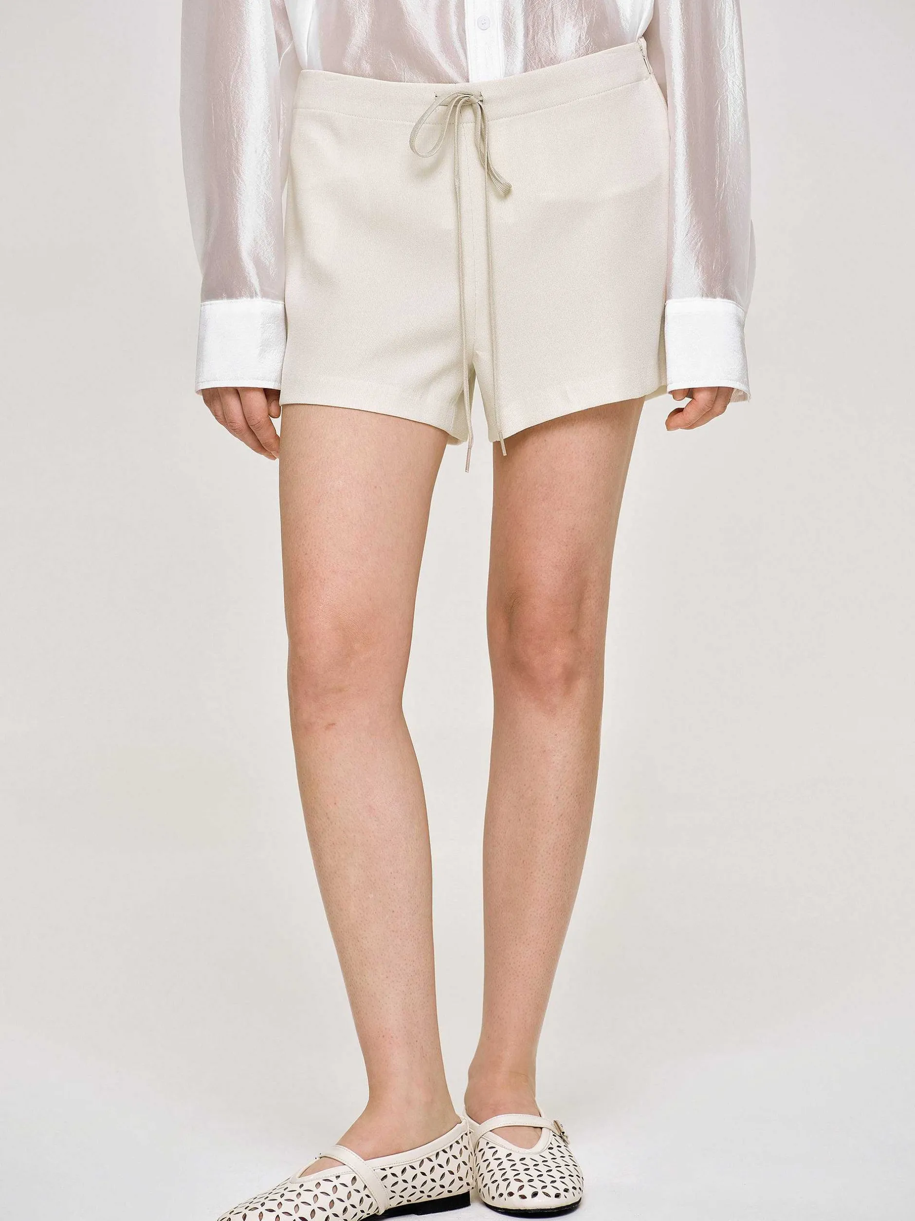 Bottoms-Source Unknown Drawstring Shorts, Alabaster