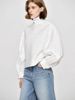Tops-Source Unknown Erza Volume Blouse, White