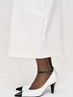 Shoes & Bags-Source Unknown Ester Bicolor Ankle-Strap Heels, White