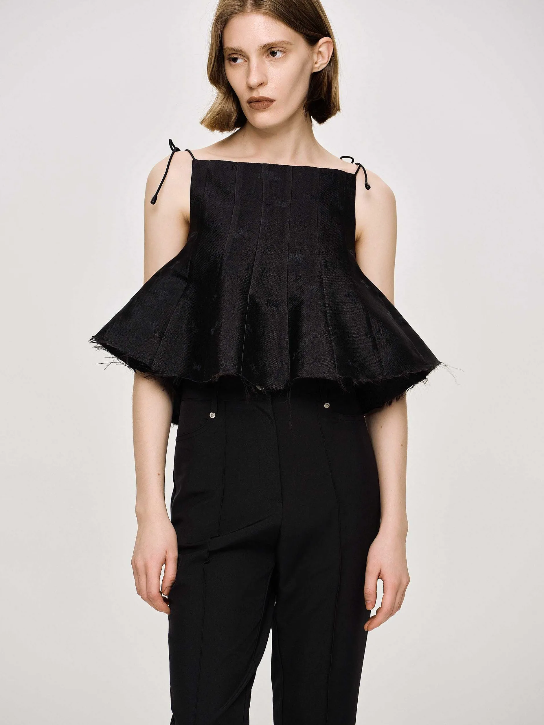 Clothing-Source Unknown Extra Cropped Camisole, Black