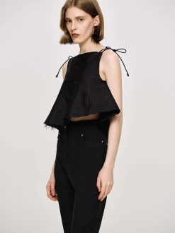 Clothing-Source Unknown Extra Cropped Camisole, Black