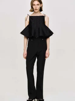 Tops-Source Unknown Extra Cropped Camisole, Black