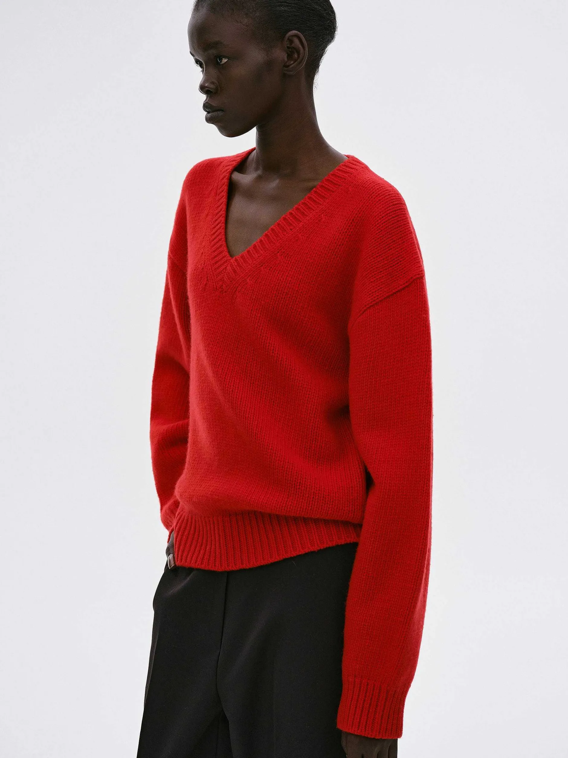 Knitwear-Source Unknown Extra-Fine Wool Jumper, Red