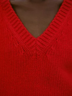 Knitwear-Source Unknown Extra-Fine Wool Jumper, Red
