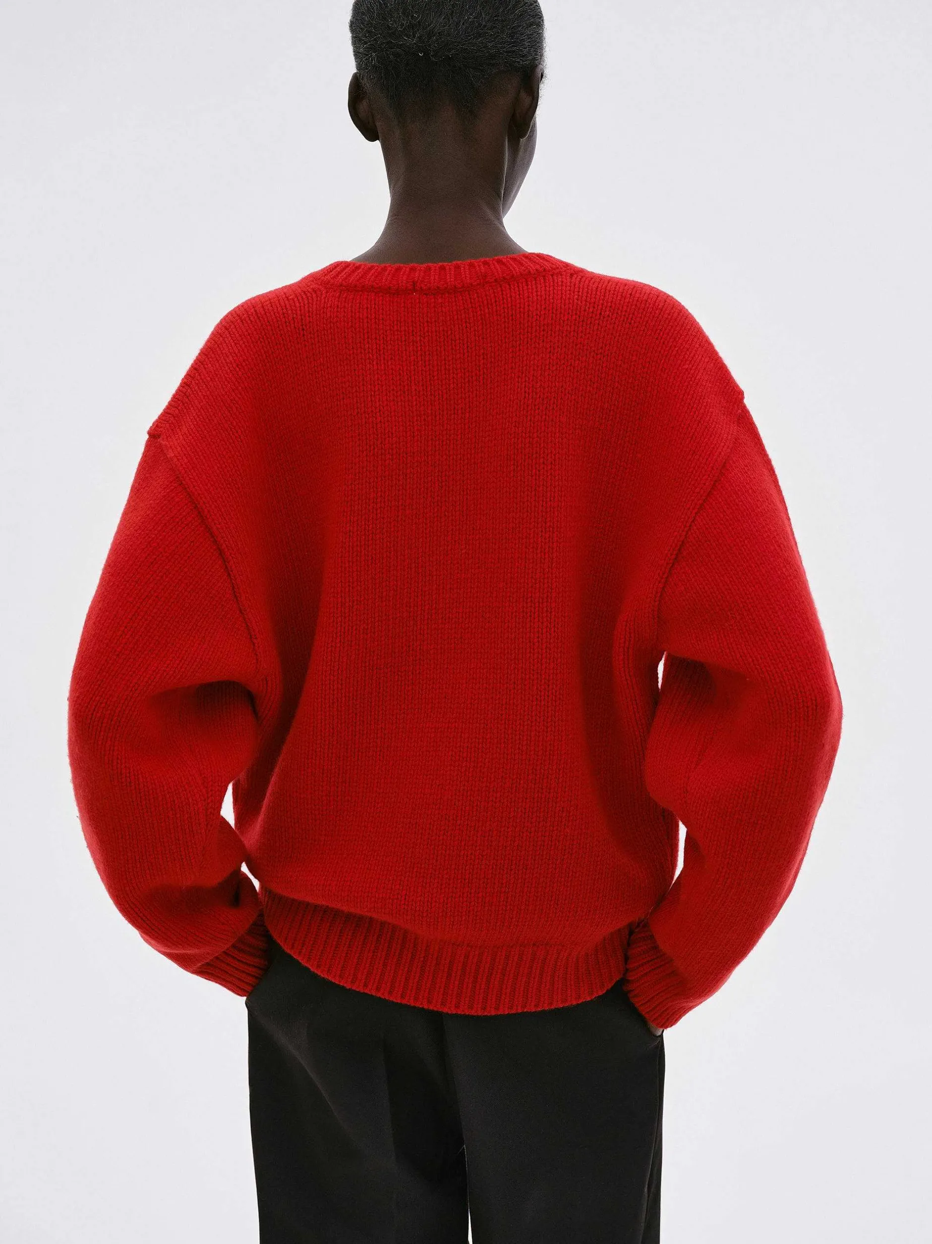 Knitwear-Source Unknown Extra-Fine Wool Jumper, Red