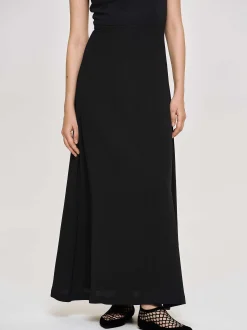 Clothing-Source Unknown Fitted Maxi Dress, Black