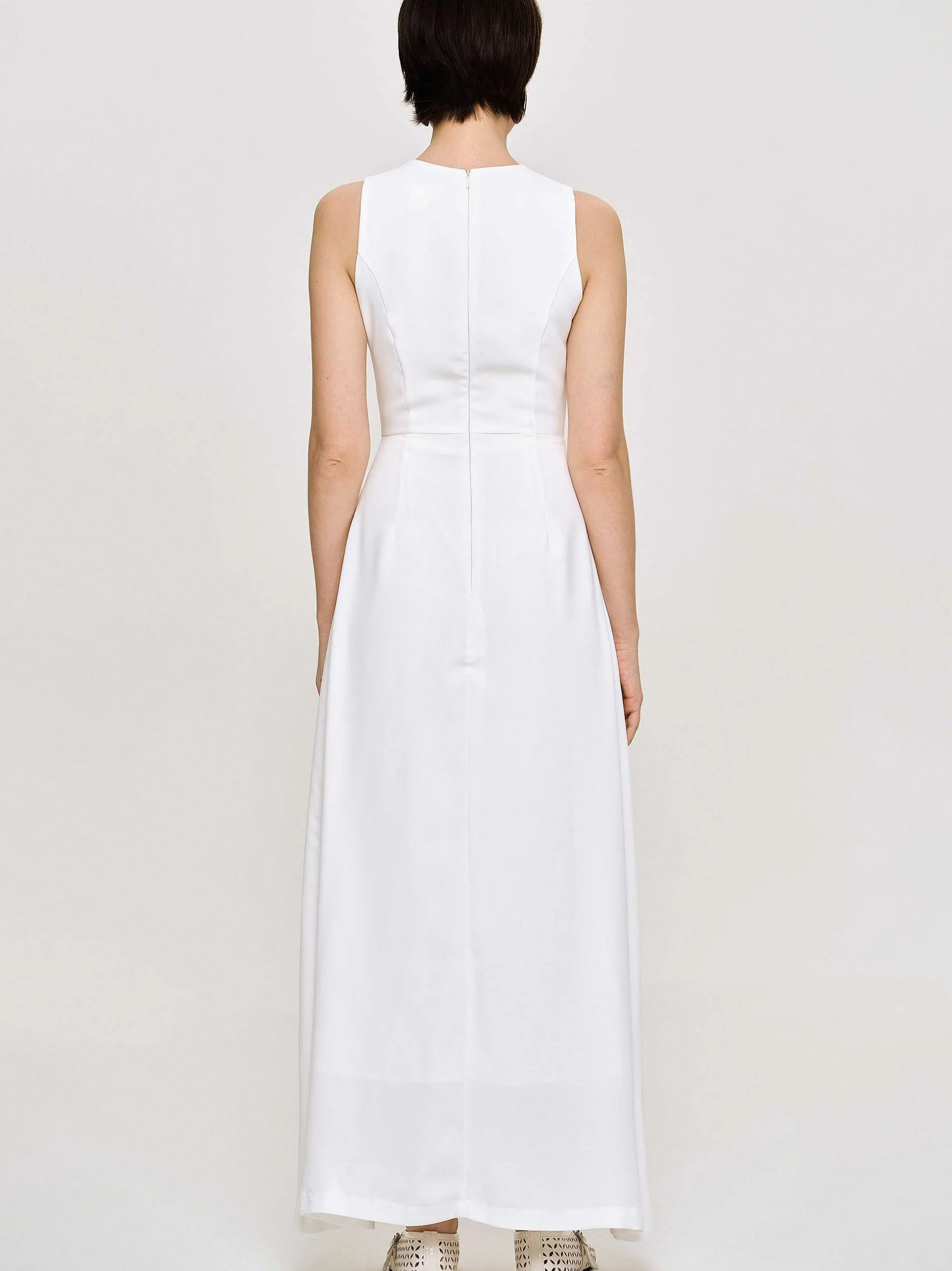 Clothing-Source Unknown Fitted Maxi Dress, White