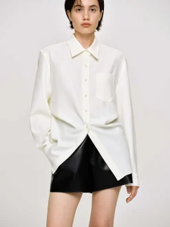 Accessories-Source Unknown Fitted Waist Shirt, Alabaster