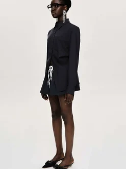 Accessories-Source Unknown Fitted Waist Shirt, Navy