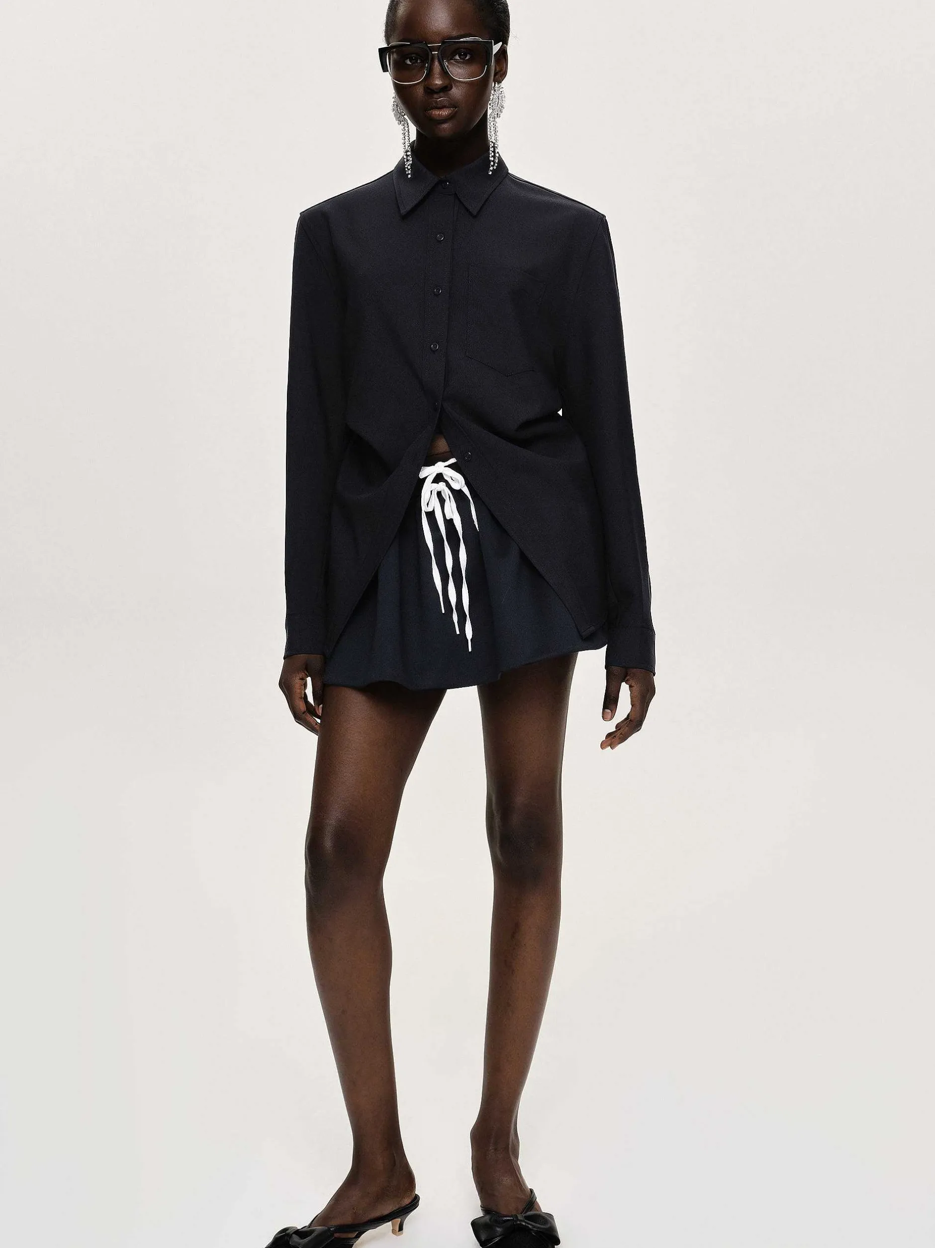 Accessories-Source Unknown Fitted Waist Shirt, Navy