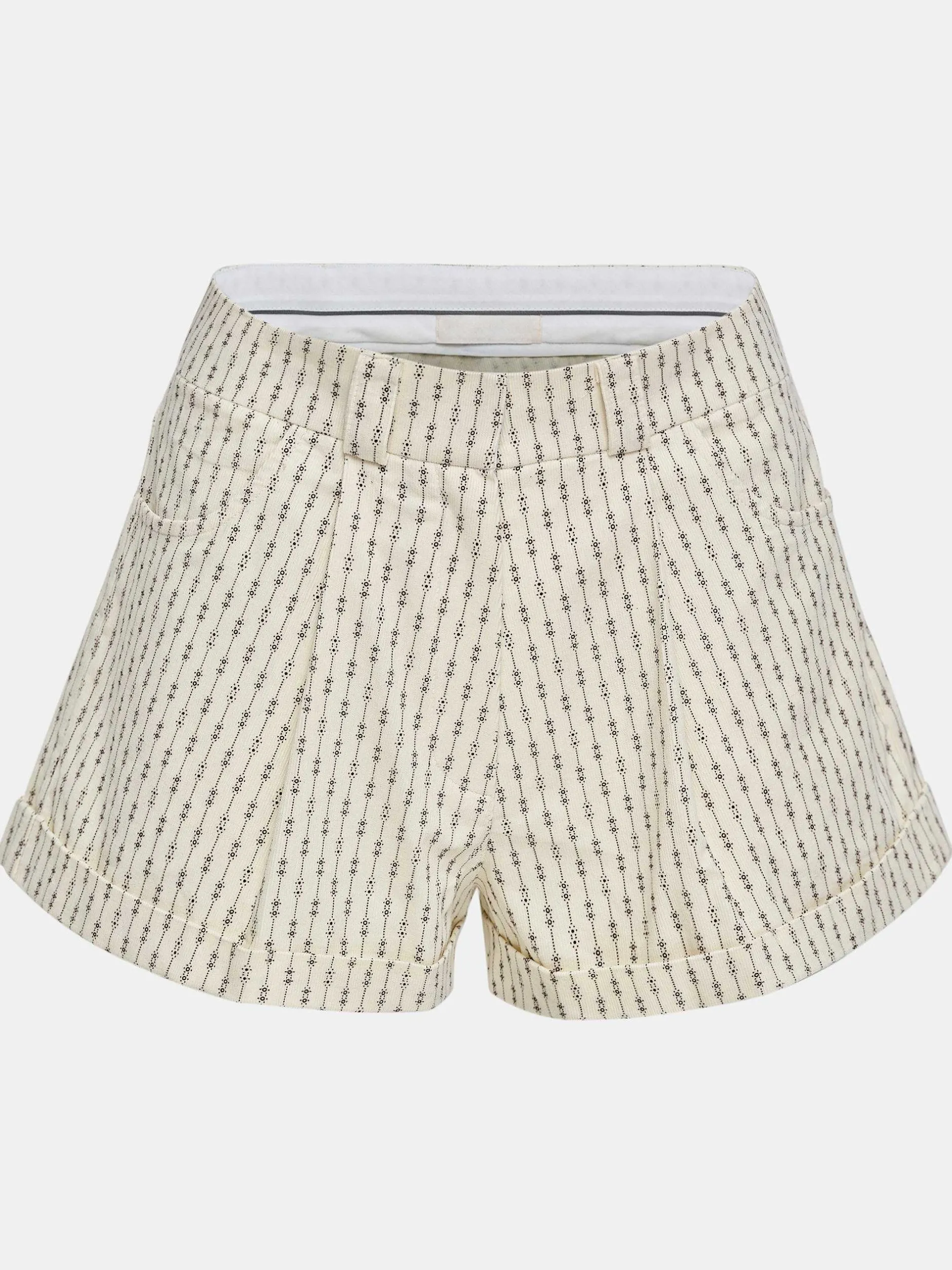 Bottoms-Source Unknown Floral Micro Shorts, Ivory