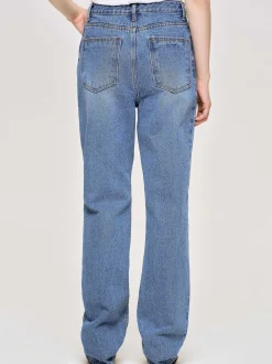Denim-Source Unknown Full-Length Slim Jeans, Medium Blue