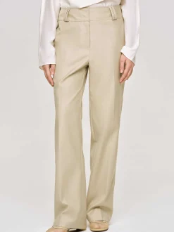 Bottoms-Source Unknown Gabardine Straight-Leg Trousers, Beige