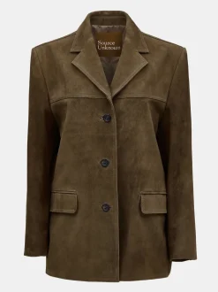 Accessories-Source Unknown Hailey Lambskin Blazer, Pecan