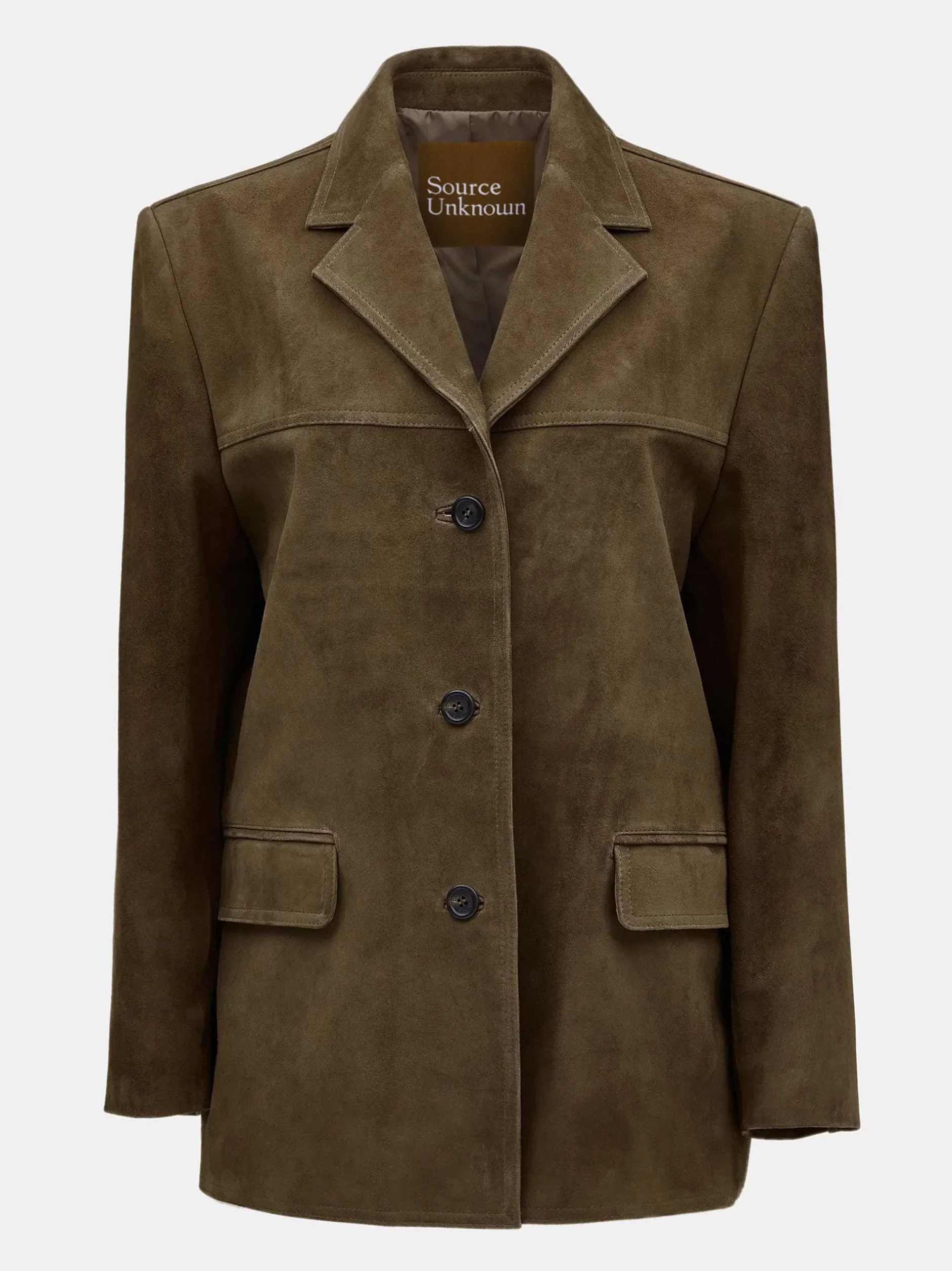 Accessories-Source Unknown Hailey Lambskin Blazer, Pecan