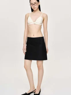 Tops-Source Unknown Heart Neck Cotton Bra Top, Canvas