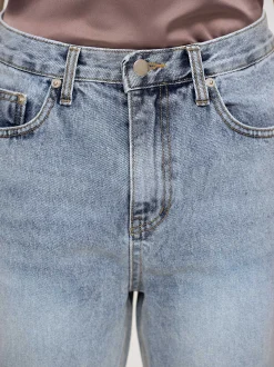 Clothing-Source Unknown High-Rise Long Jeans, Ash Blue