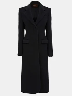 Clothing-Source Unknown Holin Hourglass Coat, Black