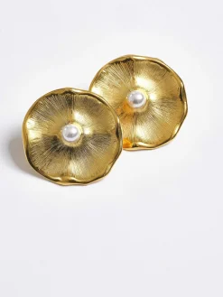 Accessories-Source Unknown Jardin Stud Earrings, Gold