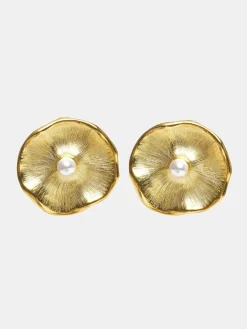 Accessories-Source Unknown Jardin Stud Earrings, Gold
